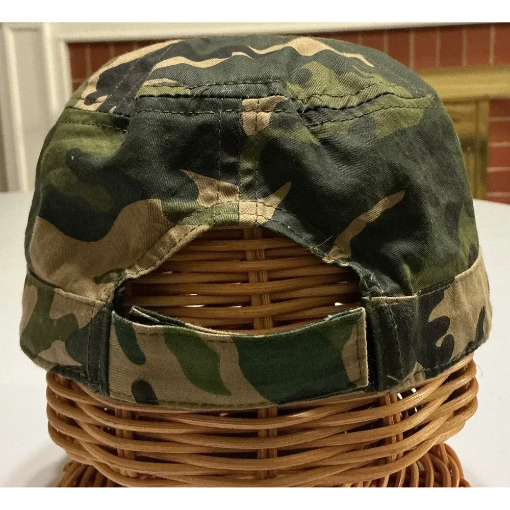 Y2K WWE DX Army Camo Cadet Hat Mens OSFA D-Generation X‎ Wrestling Military Cap